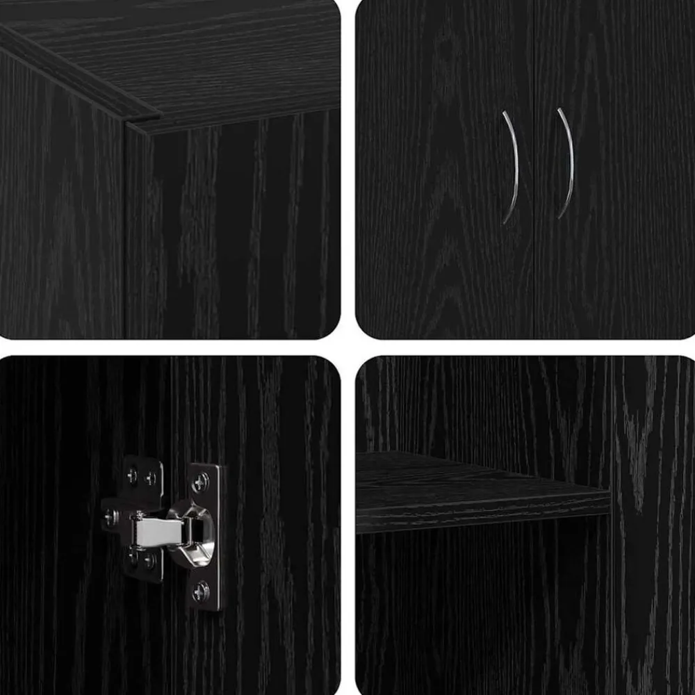 vidaXL Armario de Oficina con puerta Roble artesanal 70 x 32 x 77.5 cm Roble negro New