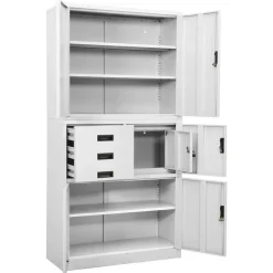 vidaXL Armario de oficina de acero 90x40x180 cm Blanco Sale