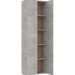 vidaXL Armario de oficina de contrachapado gris hormigón 60x32x190 cm Gris hormigón Online