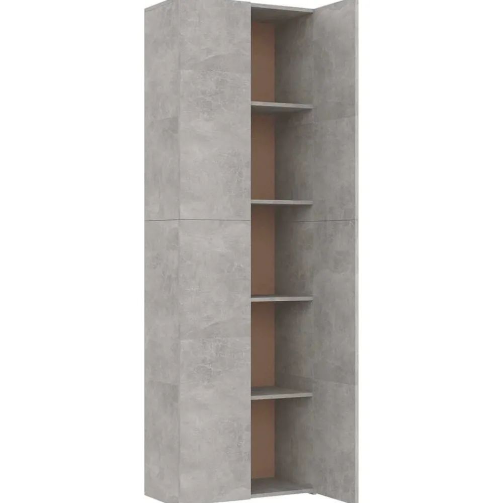 vidaXL Armario de oficina de contrachapado gris hormigón 60x32x190 cm Gris hormigón Online