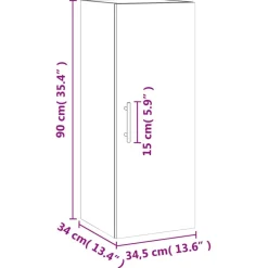 vidaXL Armarios Y Almacenamiento-Armario de pared 34,5x34x90 cm