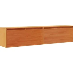 vidaXL Armario de Pared con estante 2 pcs Marrón cera 80 x 30 x 35 cm Marr&oacute;n cera Outlet
