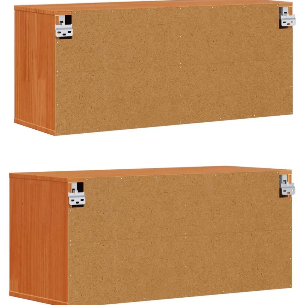 vidaXL Armario de Pared con estante 2 pcs Marrón cera 80 x 30 x 35 cm Marrón cera Outlet