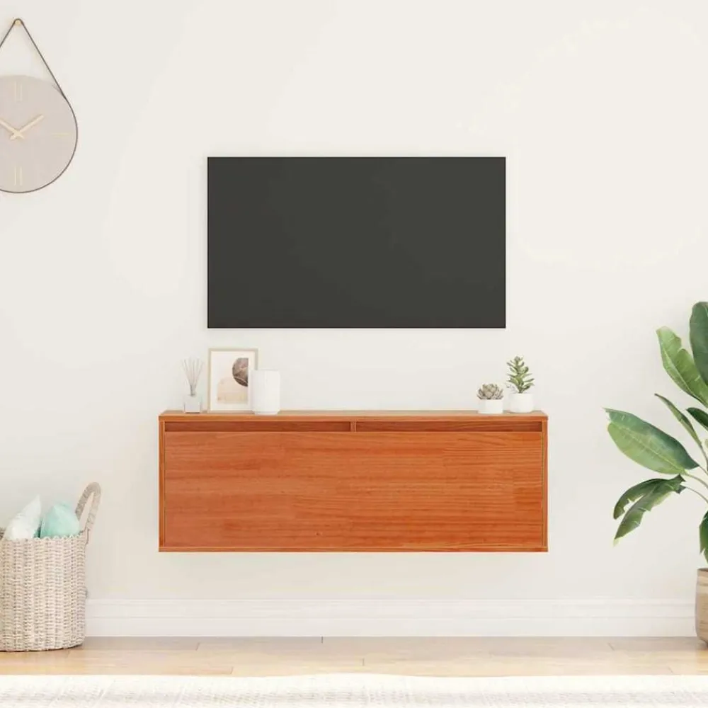 vidaXL Armario de Pared con estante Marrón cera 100 x 30 x 35 cm Marrón cera Hot