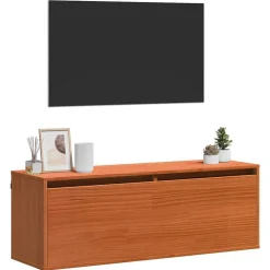 vidaXL Armario de Pared con estante Marrón cera 100 x 30 x 35 cm Marrón cera Hot