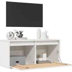 vidaXL Estanterías-Armario de pared de madera maciza de pino 80x30x35 cm