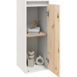 vidaXL Estanterías-Armario de pared de madera maciza de pino 30x30x80 cm