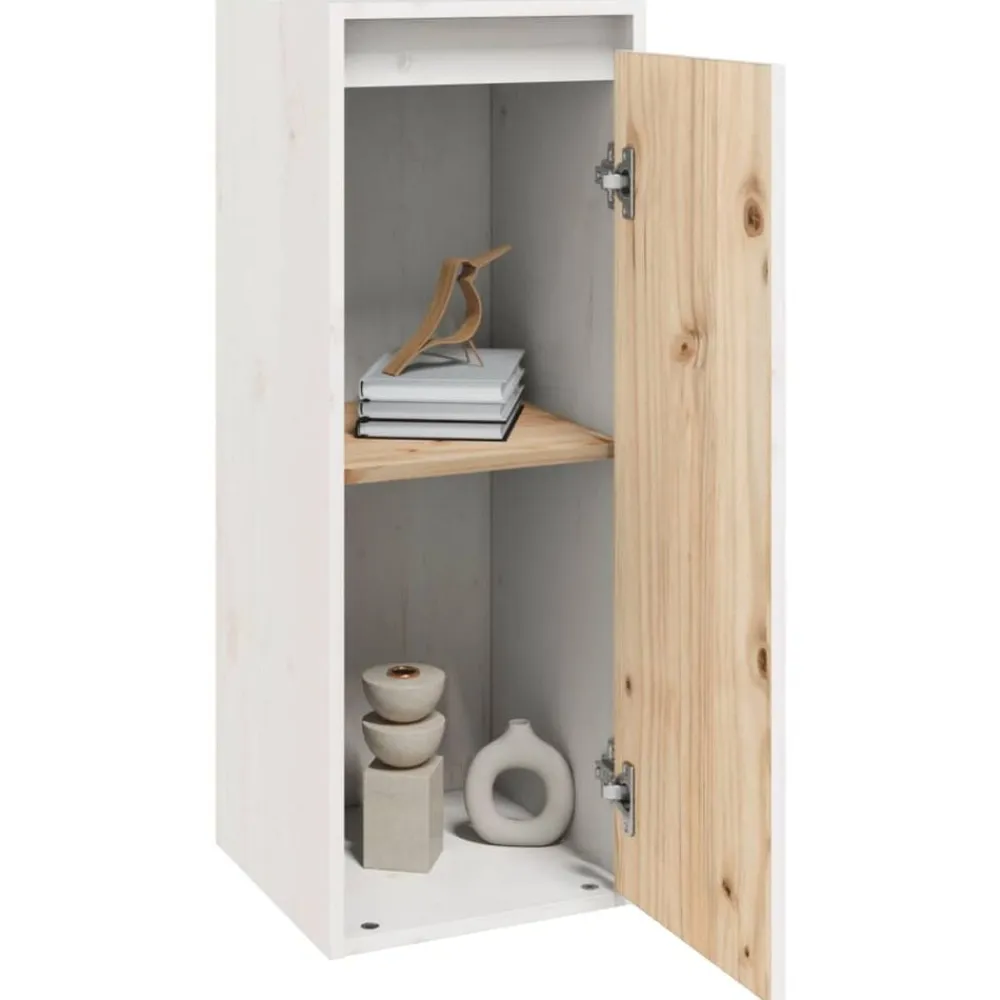 vidaXL Estanterías-Armario de pared de madera maciza de pino 30x30x80 cm