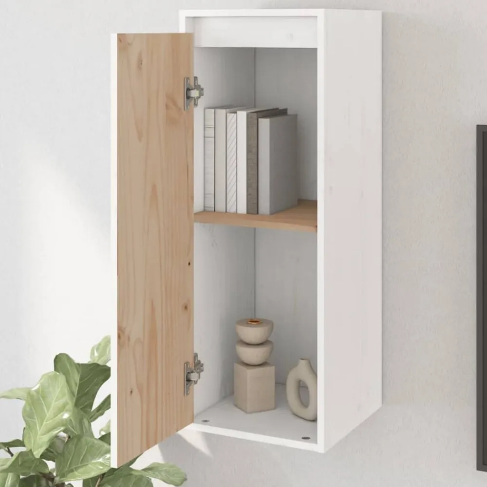 vidaXL Estanterías-Armario de pared de madera maciza de pino 30x30x80 cm