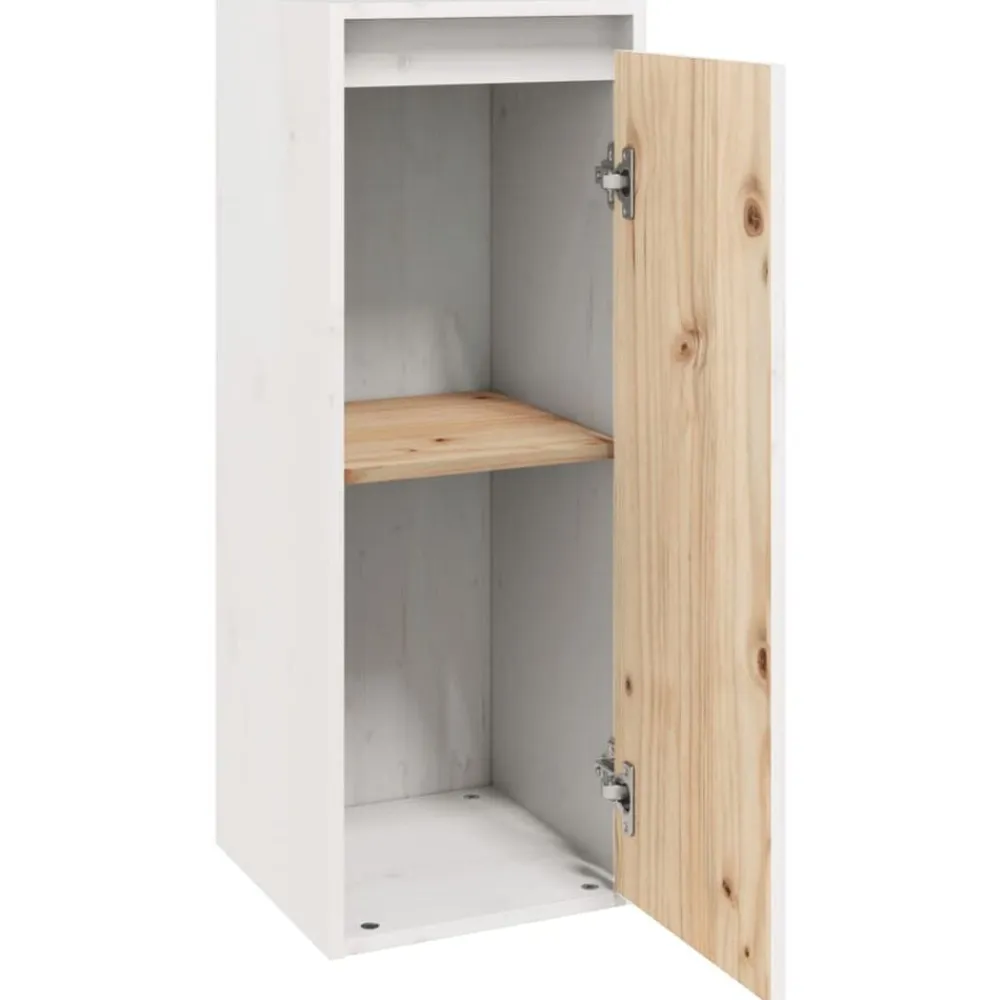 vidaXL Estanterías-Armario de pared de madera maciza de pino 30x30x80 cm