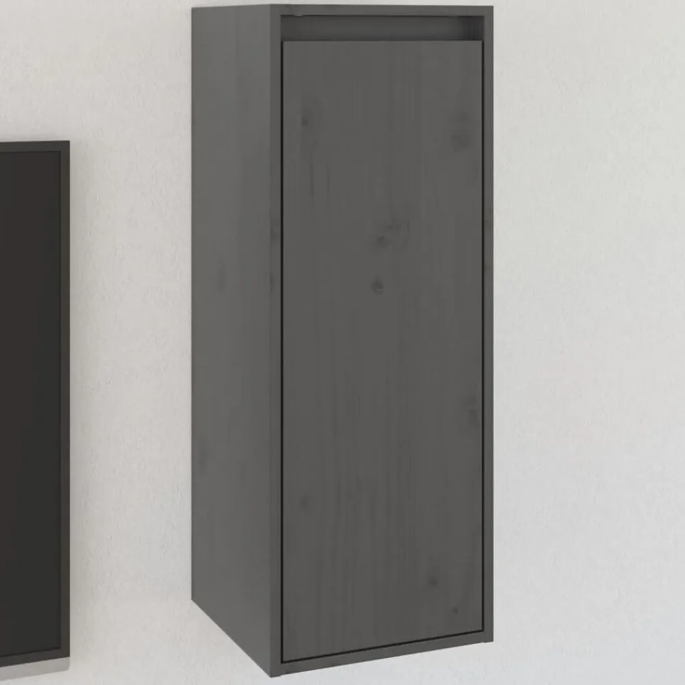 vidaXL Armario de pared de madera maciza de pino 30x30x80 cm Gris Best