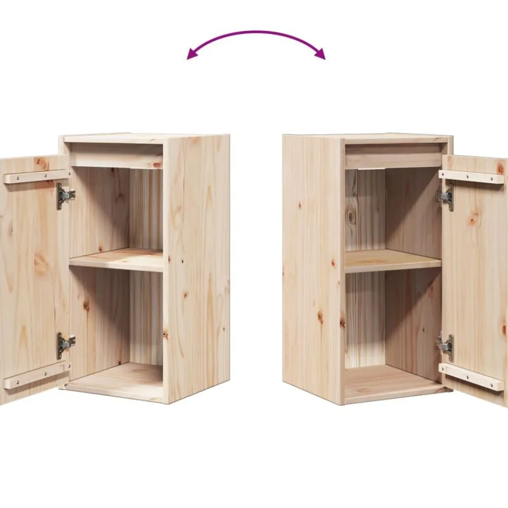vidaXL Armario de pared de madera maciza de pino 30x30x60 cm Natural Clearance