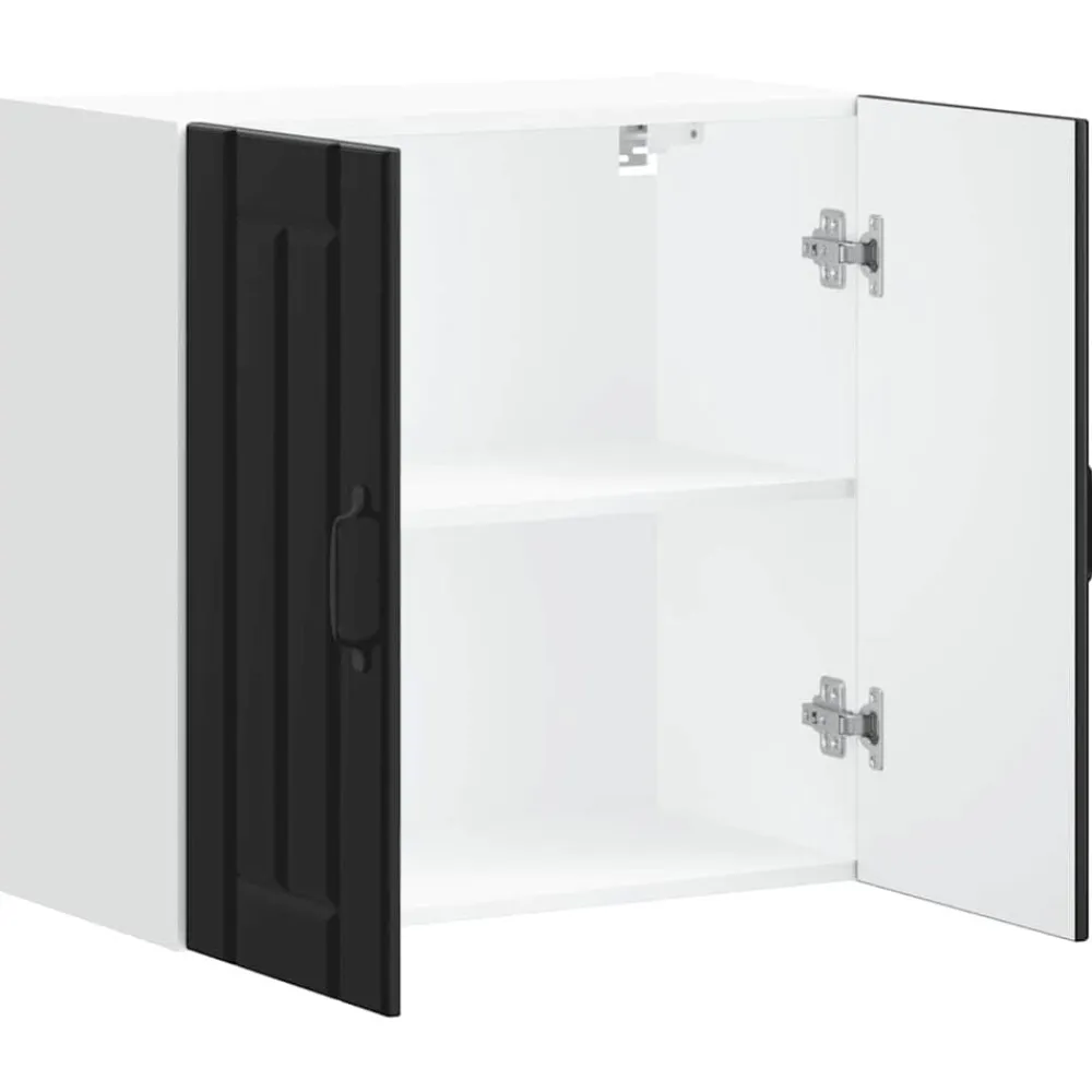 vidaXL Armarios Y Almacenamiento-Armario de pared de cocina Lucca madera ingeniería negra