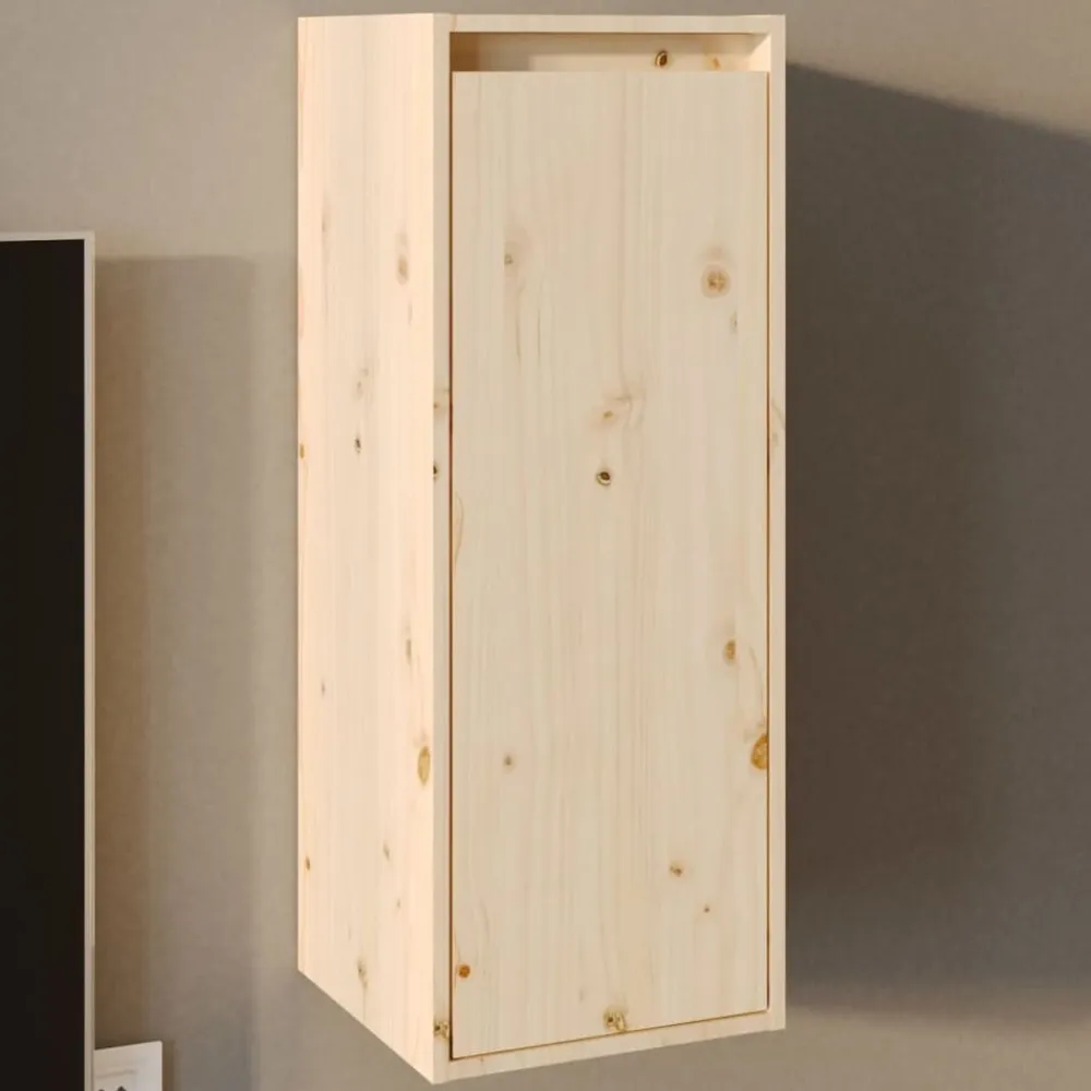 vidaXL Estanterías-Armario de pared de madera maciza de pino 30x30x80 cm