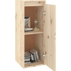 vidaXL Estanterías-Armario de pared de madera maciza de pino 30x30x80 cm