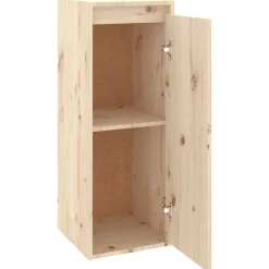 vidaXL Estanterías-Armario de pared de madera maciza de pino 30x30x80 cm