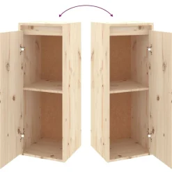 vidaXL Estanterías-Armario de pared de madera maciza de pino 30x30x80 cm