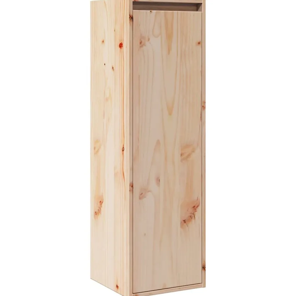 vidaXL Estanterías-Armario de pared de madera maciza de pino 30x30x100 cm