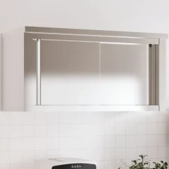 vidaXL Cocina Y Comedor-Armario de pared de cocina puertas correderas acero inoxidable