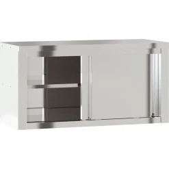 vidaXL Cocina Y Comedor-Armario de pared de cocina puertas correderas acero inoxidable