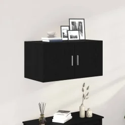 vidaXL Armario de pared de madera ingeniería 80x39x40 cm Roble negro Online