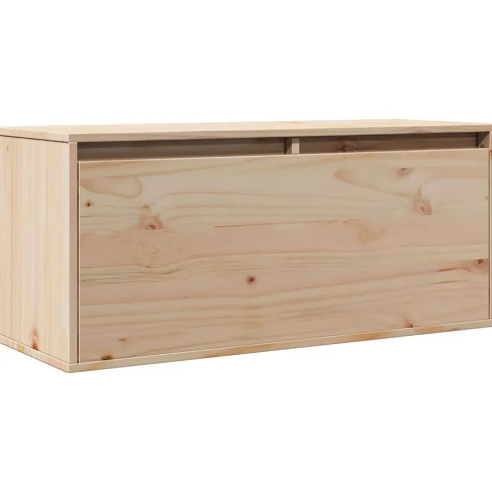 vidaXL Armario de pared de madera maciza de pino 80x30x35 cm Marrón Discount
