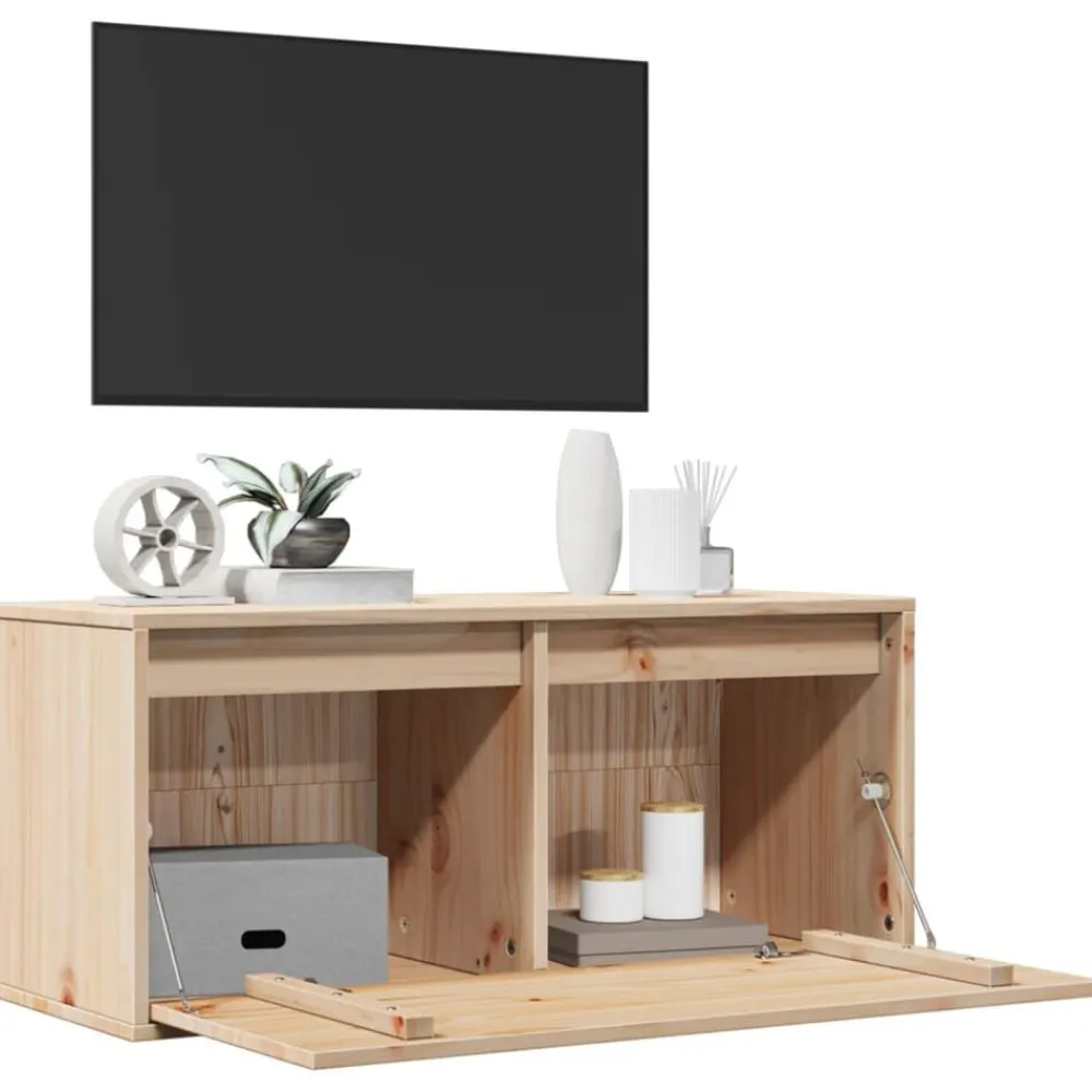 vidaXL Armario de pared de madera maciza de pino 80x30x35 cm Marrón Discount
