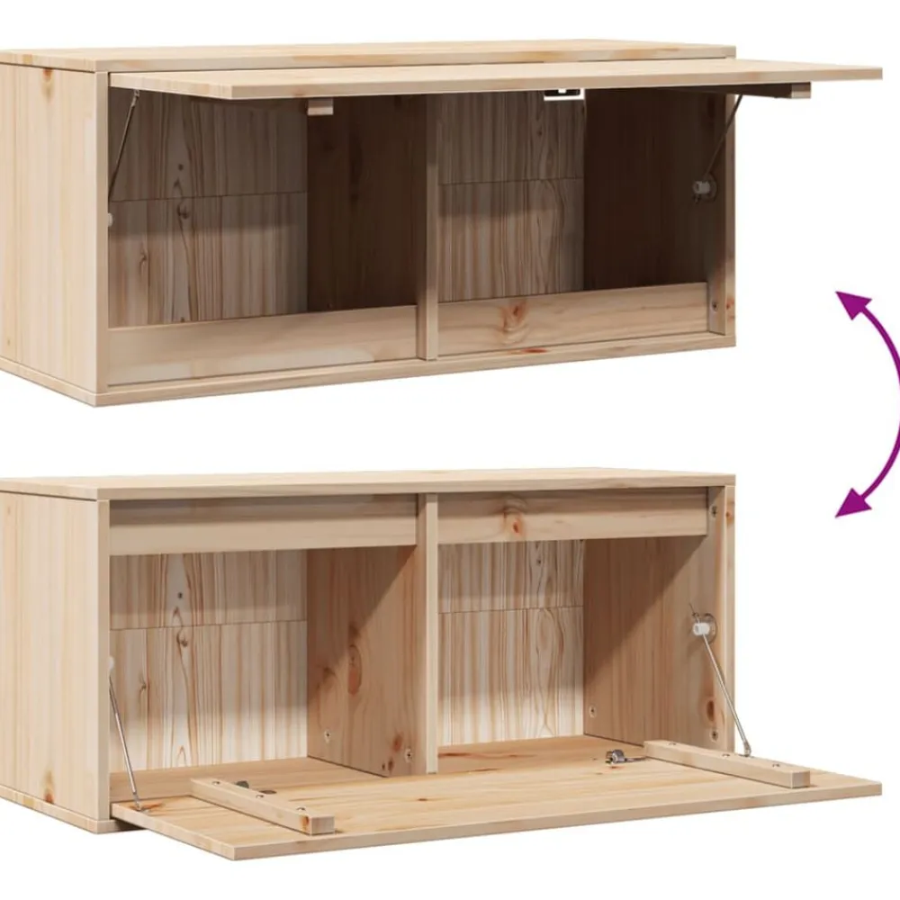 vidaXL Armario de pared de madera maciza de pino 80x30x35 cm Marrón Discount