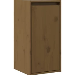 vidaXL Estanterías-Armario de pared madera maciza de pino marrón miel 30x30x60 cm