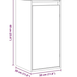 vidaXL Estanterías-Armario de pared madera maciza de pino marrón miel 30x30x60 cm