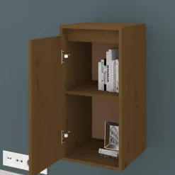 vidaXL Estanterías-Armario de pared madera maciza de pino marrón miel 30x30x60 cm