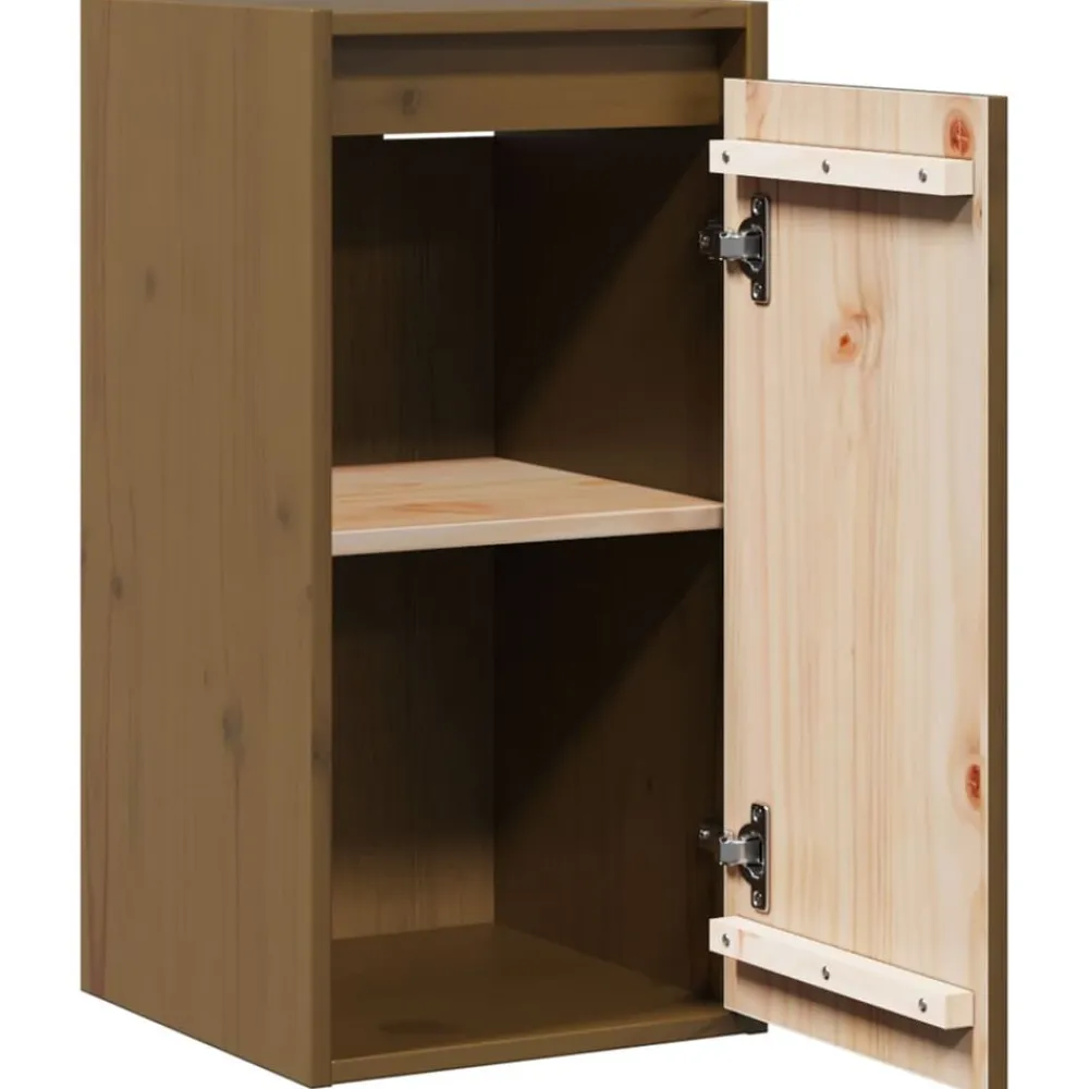 vidaXL Estanterías-Armario de pared madera maciza de pino marrón miel 30x30x60 cm