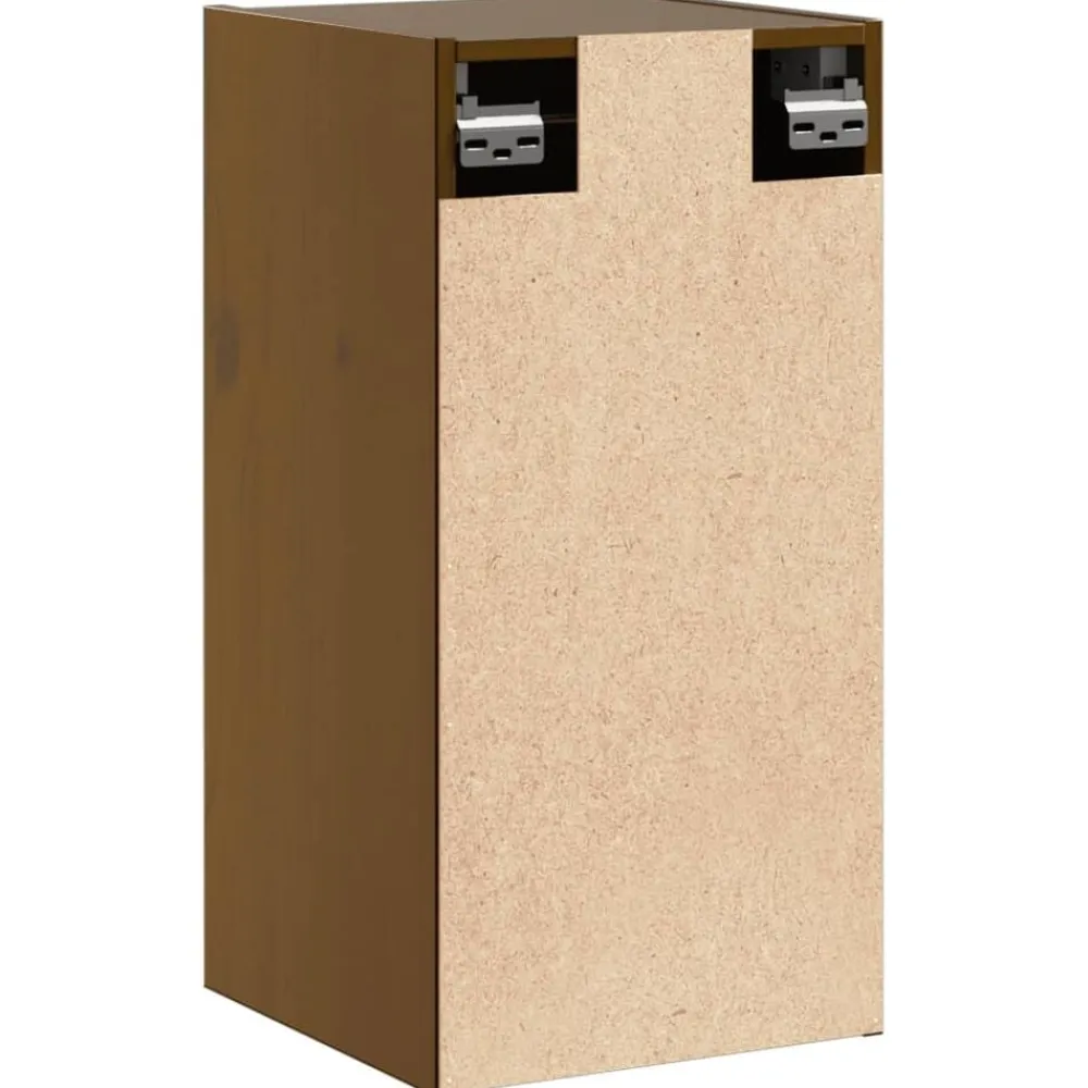 vidaXL Estanterías-Armario de pared madera maciza de pino marrón miel 30x30x60 cm