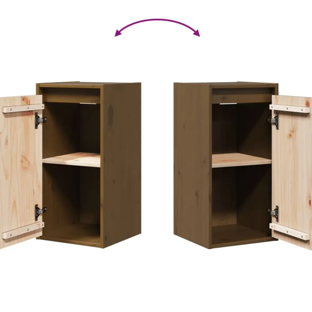 vidaXL Estanterías-Armario de pared madera maciza de pino marrón miel 30x30x60 cm
