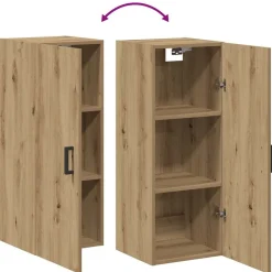 vidaXL Armario de pared madera ingeniería artisian 34,5x34x90 cm Roble Hot