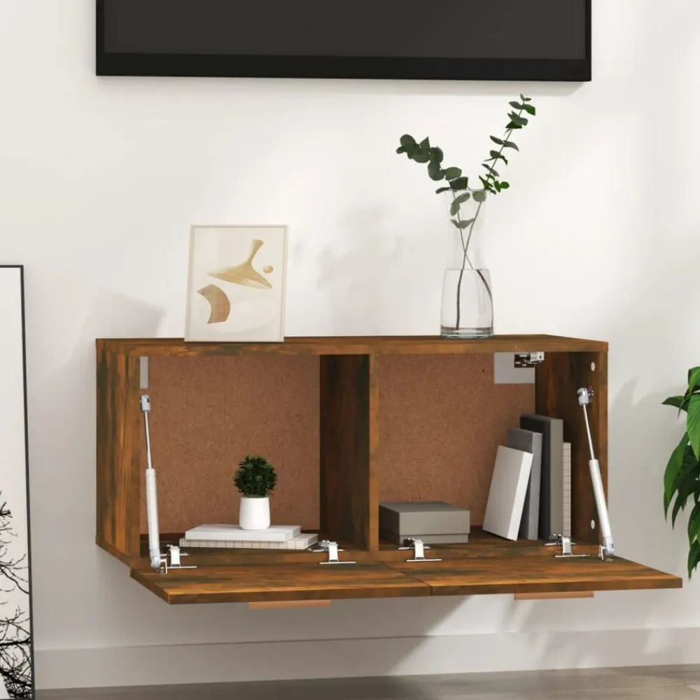 vidaXL Estanterías-Armario de pared madera ingeniería 80x35x36,5 cm