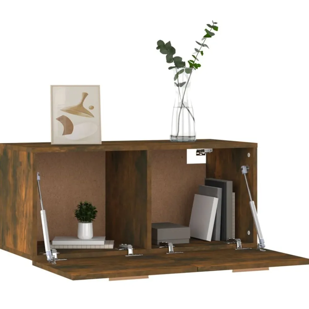 vidaXL Estanterías-Armario de pared madera ingeniería 80x35x36,5 cm
