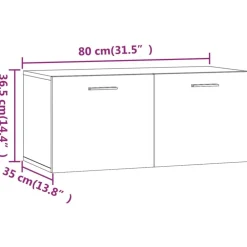 vidaXL Estanterías-Armario de pared madera ingeniería 80x35x36,5 cm