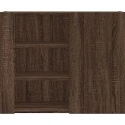 vidaXL Estanterías-Armario de pared madera de ingeniería marrón roble 75x35x60 cm