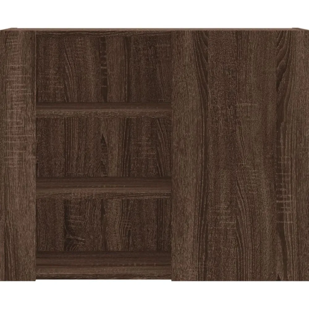 vidaXL Estanterías-Armario de pared madera de ingeniería marrón roble 75x35x60 cm