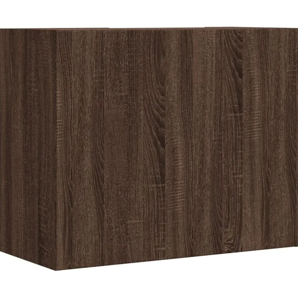 vidaXL Estanterías-Armario de pared madera de ingeniería marrón roble 75x35x60 cm