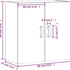vidaXL Armario de pared madera de ingeniería 60x31x60 cm Blanco Clearance