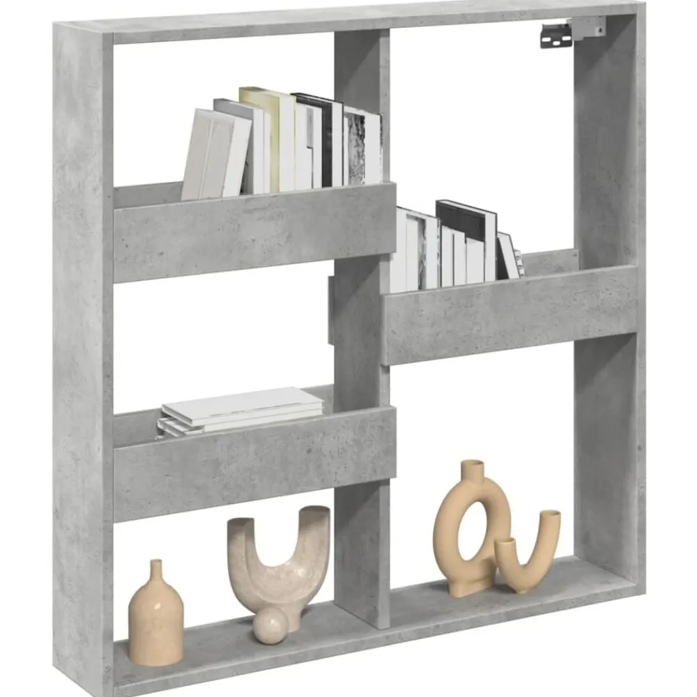 vidaXL Armario de pared madera ingeniería gris hormigón 80x15x80 cm Gris hormigón Online