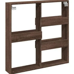 vidaXL Armario de pared madera de ingeniería marrón roble 80x15x80 cm Marr&oacute;n roble Outlet