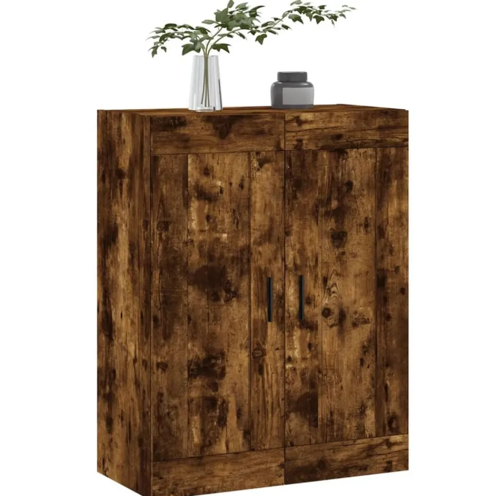 vidaXL Armario de pared madera ingeniería 69,5x34x90 cm Roble ahumado Hot