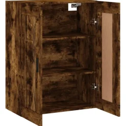vidaXL Armario de pared madera ingeniería 69,5x34x90 cm Roble ahumado Hot