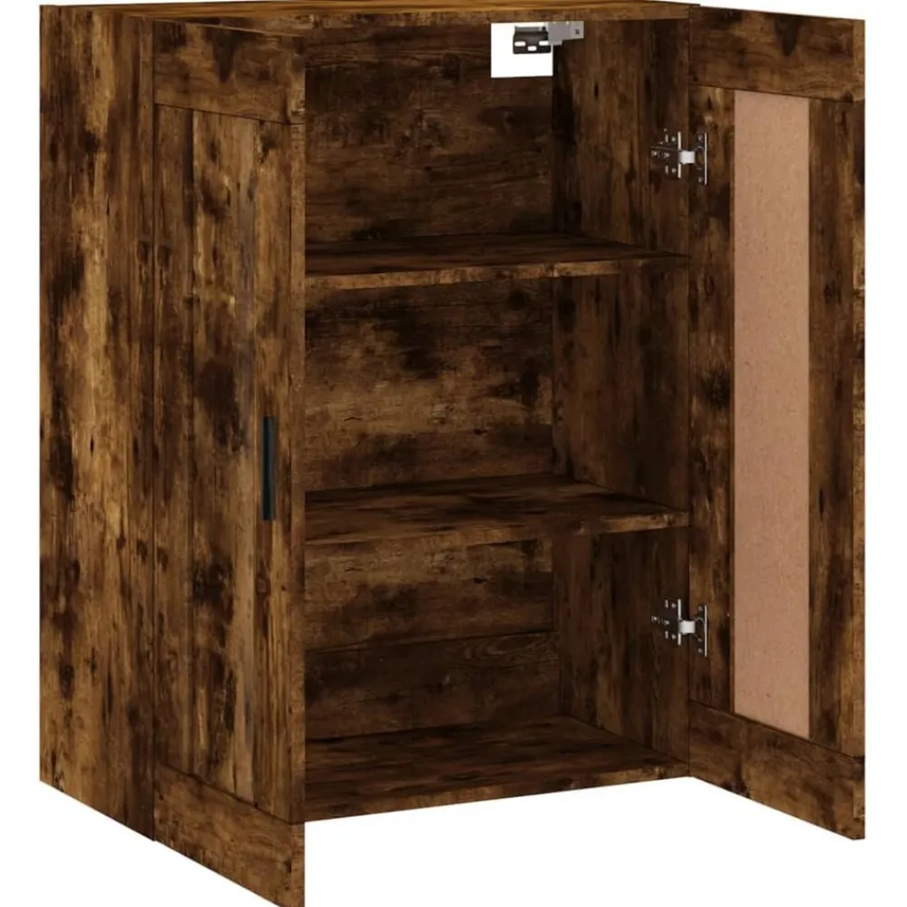 vidaXL Armario de pared madera ingeniería 69,5x34x90 cm Roble ahumado Hot
