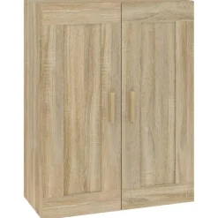vidaXL Estanterías-Armario de pared madera ingeniería 69,5x32,5x90 cm