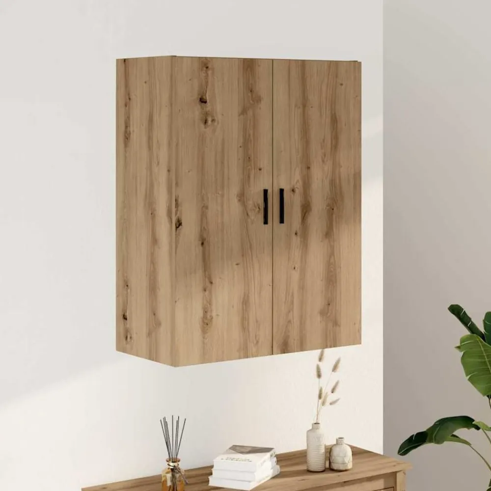 vidaXL Armarios Y Almacenamiento-Armario de pared madera ingeniería marrón roble 69,5x34x90 cm