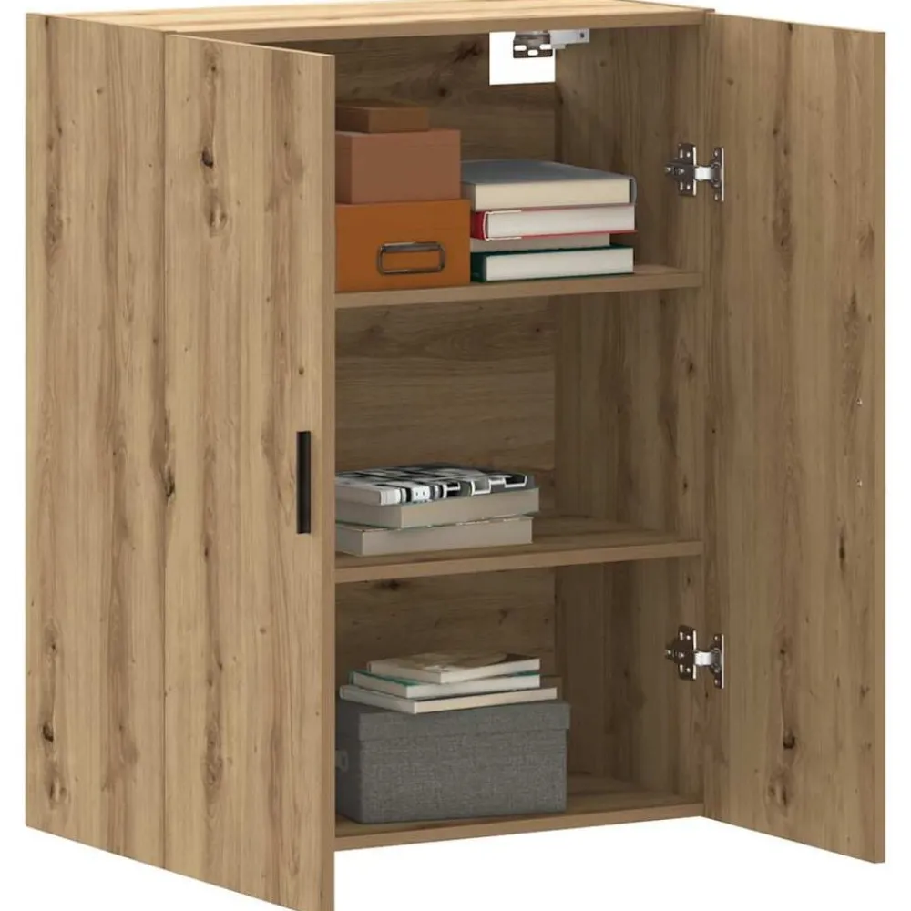 vidaXL Armarios Y Almacenamiento-Armario de pared madera ingeniería marrón roble 69,5x34x90 cm